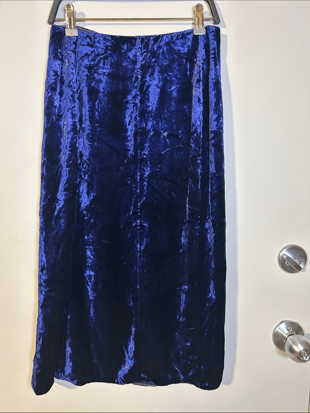 KRIZIA Vintage 90's Royal Blue Velvet Pencil Skirt size 42, today US 2/4 luxury